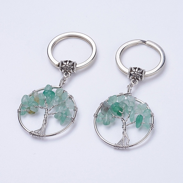 PandaHall Natural Green Aventurine Keychain, with Iron Key Rings and Brass Finding, Flat Round with Tree of Life, 65~67mm, 36x29x5~8mm Green...
PandaHall Natural Green Aventurine Keychain, with Iron Key Rings and Brass Finding, Flat Round with Tree of Life, 65~67mm, 36x29x5~8mm Green...