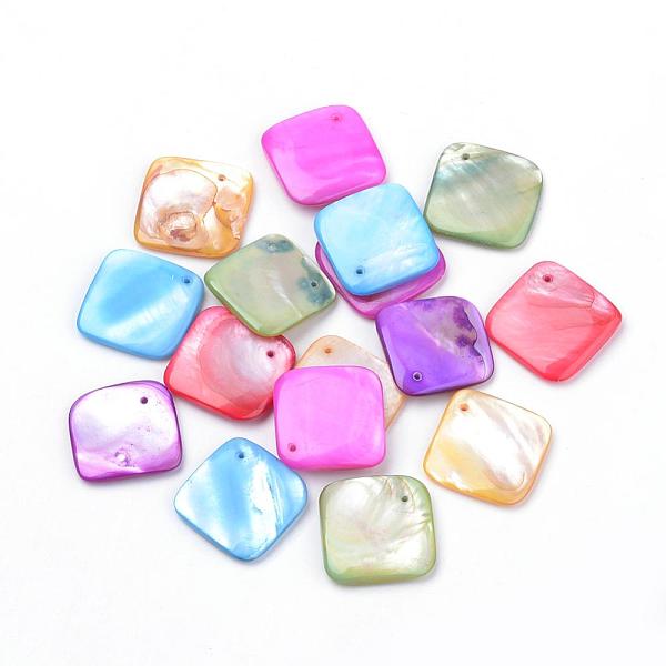 PandaHall Freshwater Shell Pendants, Dyed, Rhombus, Mixed Color, 24.5x24.5x3~4mm, Hole: 1mm Freshwater Shell Rhombus Multicolor
PandaHall Freshwater Shell Pendants, Dyed, Rhombus, Mixed Color, 24.5x24.5x3~4mm, Hole: 1mm Freshwater Shell Rhombus Multicolor