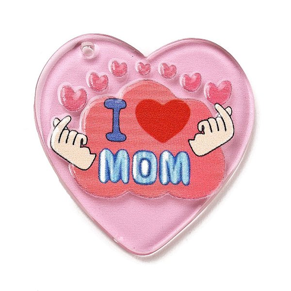 PandaHall Mother's Day Printed Transparent Acrylic Pendants, Heart with I Love Mom, Hot Pink, 38x36.5x2.5mm, Hole: 1.8mm Acrylic Heart
PandaHall Mother's Day Printed Transparent Acrylic Pendants, Heart with I Love Mom, Hot Pink, 38x36.5x2.5mm, Hole: 1.8mm Acrylic Heart