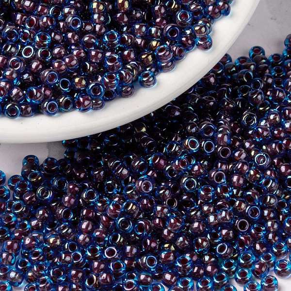 PandaHall MIYUKI Round Rocailles Beads, Japanese Seed Beads, (RR346) Matte Transparent Olive AB, 8/0, 3mm, Hole: 1mm, about 2111~2277pcs/50g..., Blue
PandaHall MIYUKI Round Rocailles Beads, Japanese Seed Beads, (RR346) Matte Transparent Olive AB, 8/0, 3mm, Hole: 1mm, about 2111~2277pcs/50g..., Blue