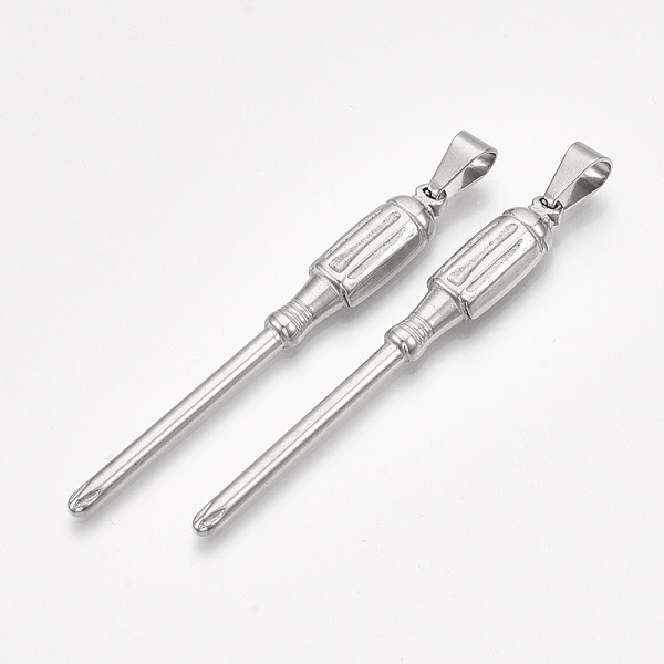PandaHall 304 Stainless Steel Big Pendants, Screwdriver Shape, Stainless Steel Color, 63.5x8x4mm, Hole: 8x5mm 304 Stainless Steel Tool
PandaHall 304 Stainless Steel Big Pendants, Screwdriver Shape, Stainless Steel Color, 63.5x8x4mm, Hole: 8x5mm 304 Stainless Steel Tool
