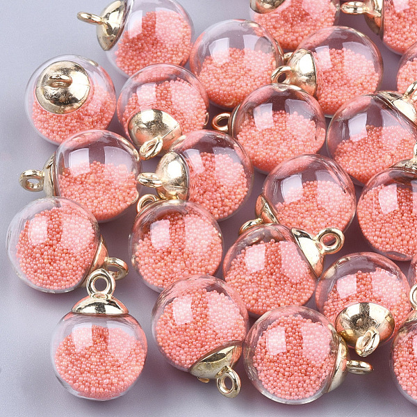 PandaHall Glass Ball Pendants, with Micro Beads and CCB Plastic Findings, Round, Tomato, 21x15.5~16mm, Hole: 2mm Glass Round Red
PandaHall Glass Ball Pendants, with Micro Beads and CCB Plastic Findings, Round, Tomato, 21x15.5~16mm, Hole: 2mm Glass Round Red