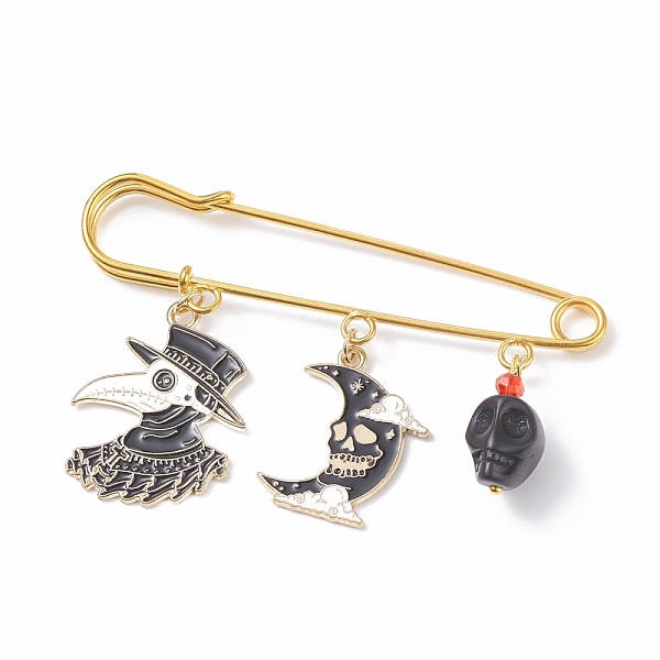 PandaHall Halloween Crow & Moon Enamel Charm Brooch Pin with Synthetic Turquoise, Iron Safety Pin for Clothes Backpack, Golden, Black...
PandaHall Halloween Crow & Moon Enamel Charm Brooch Pin with Synthetic Turquoise, Iron Safety Pin for Clothes Backpack, Golden, Black...
