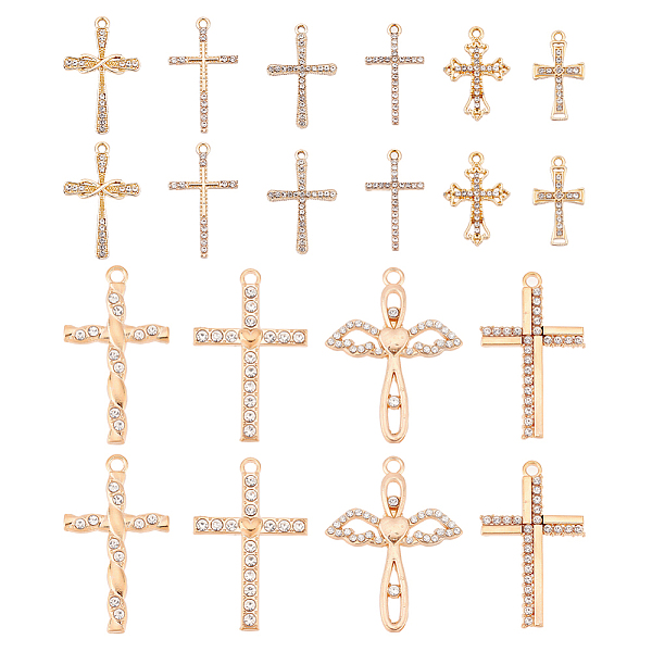 PandaHall ARRICRAFT 20Pcs 10 Style Zinc Alloy Pendants, with Rhinestone, Cross, Golden, 26~50x17~35.5x2~2.5mm, Hole: 1.6~2mm, 2pcs/style...
PandaHall ARRICRAFT 20Pcs 10 Style Zinc Alloy Pendants, with Rhinestone, Cross, Golden, 26~50x17~35.5x2~2.5mm, Hole: 1.6~2mm, 2pcs/style...