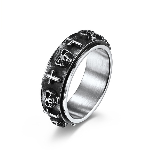 PandaHall Titanium Steel Skull & Cross Rotatable Finger Ring, Spinner Fidget Band Anxiety Stress Relief Punk Ring for Men Women, Stainless...
PandaHall Titanium Steel Skull & Cross Rotatable Finger Ring, Spinner Fidget Band Anxiety Stress Relief Punk Ring for Men Women, Stainless...
