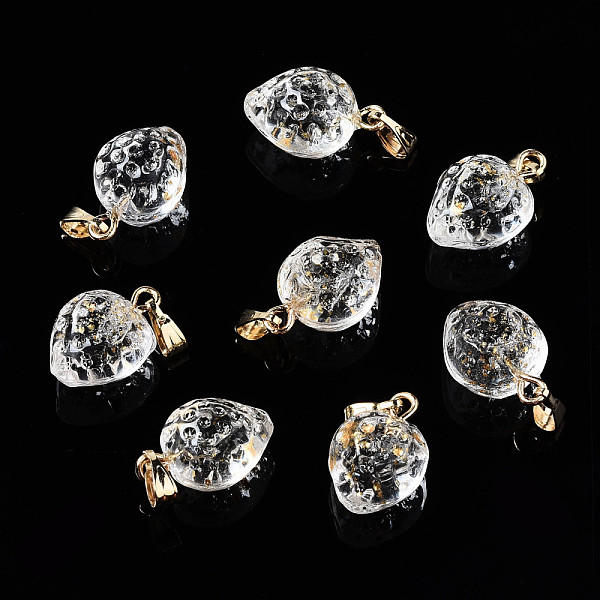 PandaHall Transparent Spray Painted Glass Pendants, with Golden Plated Iron Bails and Gold Foil, Strawberry, Clear, 17~18x11~12x10mm, Hole...
PandaHall Transparent Spray Painted Glass Pendants, with Golden Plated Iron Bails and Gold Foil, Strawberry, Clear, 17~18x11~12x10mm, Hole...