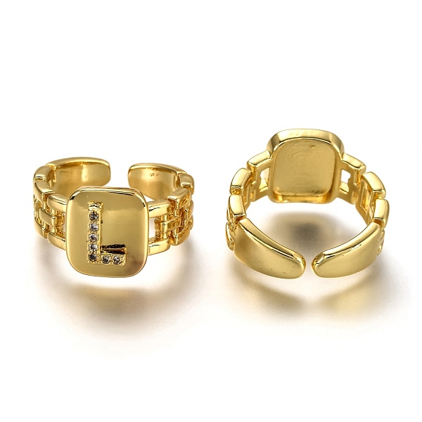 PandaHall Brass Micro Pave Clear Cubic Zirconia Cuff Rings, Open Rings, Long-Lasting Plated, Rectangle, Golden, Letter.L, US Size 7 1/4...
PandaHall Brass Micro Pave Clear Cubic Zirconia Cuff Rings, Open Rings, Long-Lasting Plated, Rectangle, Golden, Letter.L, US Size 7 1/4...