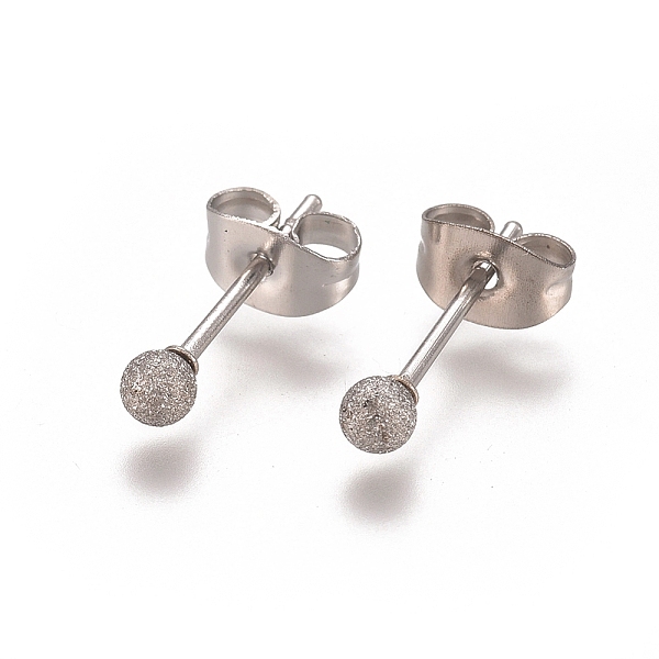 PandaHall 304 Stainless Steel Stud Earrings, Ball Stud Earrings, Textured, with Earring Backs, Stainless Steel Color, 14x3mm, Pin: 0.8mm 304...
PandaHall 304 Stainless Steel Stud Earrings, Ball Stud Earrings, Textured, with Earring Backs, Stainless Steel Color, 14x3mm, Pin: 0.8mm 304...