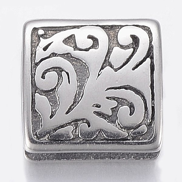 PandaHall 304 Stainless Steel Slide Charms, Square, Antique Silver, 10x10x4mm, Hole: 2.5x6.5mm 304 Stainless Steel Square
PandaHall 304 Stainless Steel Slide Charms, Square, Antique Silver, 10x10x4mm, Hole: 2.5x6.5mm 304 Stainless Steel Square