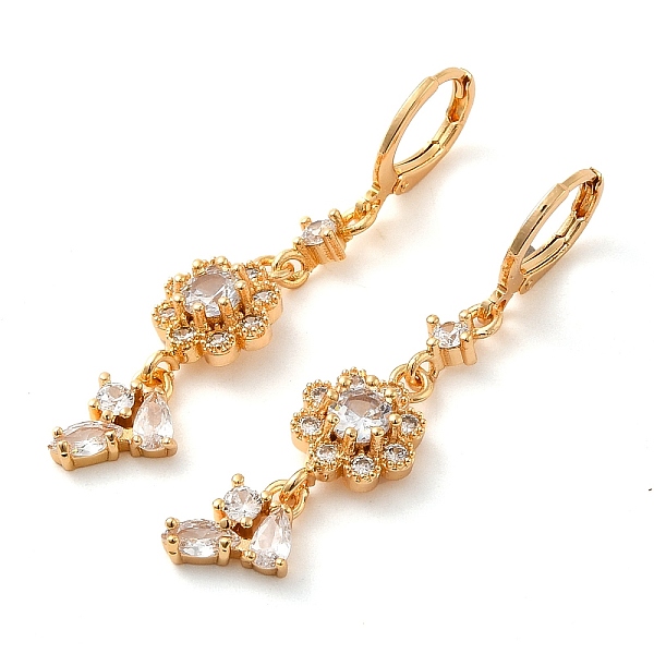PandaHall Rack Plating Golden Brass Dangle Leverback Earrings, with Cubic Zirconia, Flower, Clear, 48x10.5mm Cubic Zirconia Flower Clear
PandaHall Rack Plating Golden Brass Dangle Leverback Earrings, with Cubic Zirconia, Flower, Clear, 48x10.5mm Cubic Zirconia Flower Clear