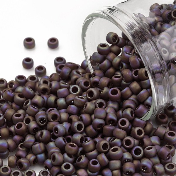 PandaHall TOHO Round Seed Beads, Japanese Seed Beads, (406F) Matte-Opaque-Rainbow Oxblood, 8/0, 3mm, Hole: 1mm, about 1110pcs/50g Glass..., Purple
PandaHall TOHO Round Seed Beads, Japanese Seed Beads, (406F) Matte-Opaque-Rainbow Oxblood, 8/0, 3mm, Hole: 1mm, about 1110pcs/50g Glass..., Purple