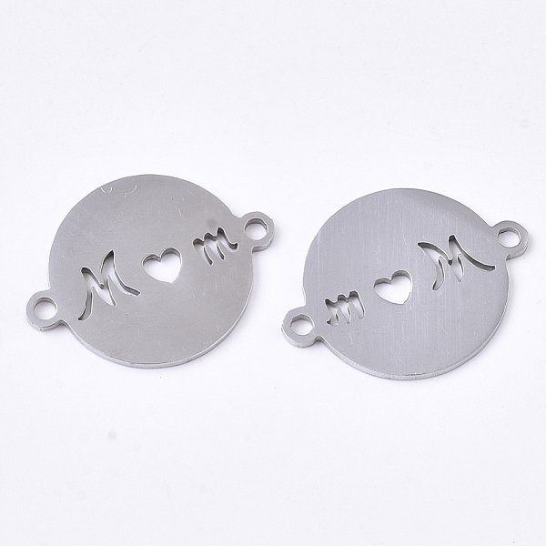 PandaHall 201 Stainless Steel Links connectors, Laser Cut Links, for Mother's Day, Flat Round with Word Mom, Stainless Steel Color...
PandaHall 201 Stainless Steel Links connectors, Laser Cut Links, for Mother's Day, Flat Round with Word Mom, Stainless Steel Color...