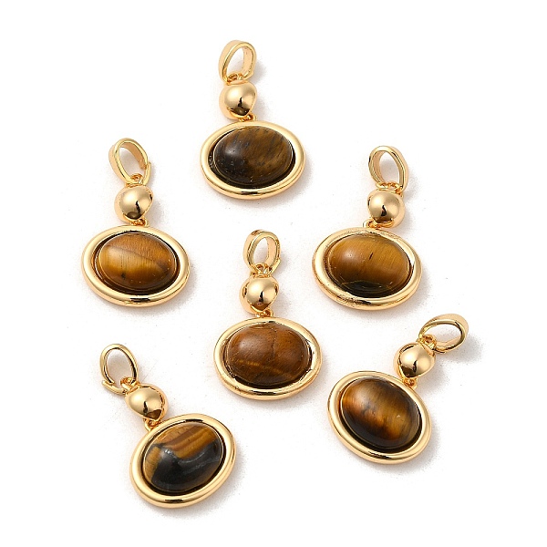 PandaHall Natural Tiger Eye Pendants, Brass Oval Charms, Real 18K Gold Plated, 18x13x6mm, Hole: 4.5x3mm Tiger Eye Oval
PandaHall Natural Tiger Eye Pendants, Brass Oval Charms, Real 18K Gold Plated, 18x13x6mm, Hole: 4.5x3mm Tiger Eye Oval