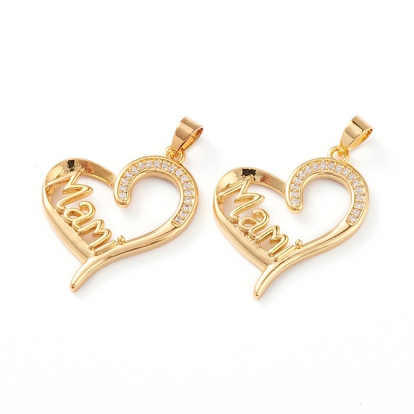 PandaHall Brass Micro Pave Clear Cubic Zirconia Pendants, Long-Lasting Plated, for Mother's Day, Heart with Word Mam, Real 18K Gold Plated...
PandaHall Brass Micro Pave Clear Cubic Zirconia Pendants, Long-Lasting Plated, for Mother's Day, Heart with Word Mam, Real 18K Gold Plated...