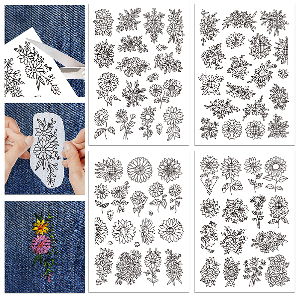 PandaHall 4 Sheets 11.6x8.2 Inch Stick and Stitch Embroidery Patterns, Non-woven Fabrics Water Soluble Embroidery Stabilizers, Flower...
PandaHall 4 Sheets 11.6x8.2 Inch Stick and Stitch Embroidery Patterns, Non-woven Fabrics Water Soluble Embroidery Stabilizers, Flower...