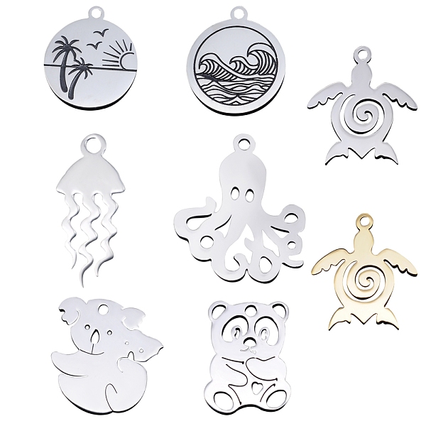 PandaHall 201 Stainless Steel Pendants, Mixed Shapes, Mixed Color, 16~22x7~19x1mm, Hole: 1.5mm, 8pcs/set 201 Stainless Steel Mixed Shapes
PandaHall 201 Stainless Steel Pendants, Mixed Shapes, Mixed Color, 16~22x7~19x1mm, Hole: 1.5mm, 8pcs/set 201 Stainless Steel Mixed Shapes