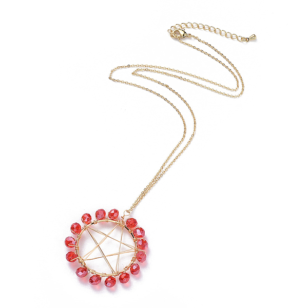 PandaHall Pendant Necklaces, with Golden Plated Brass Cable Chain & Linking Rings, Glass Beads, Copper Wire and Cardboard Boxes, Red, 17.52...
PandaHall Pendant Necklaces, with Golden Plated Brass Cable Chain & Linking Rings, Glass Beads, Copper Wire and Cardboard Boxes, Red, 17.52...