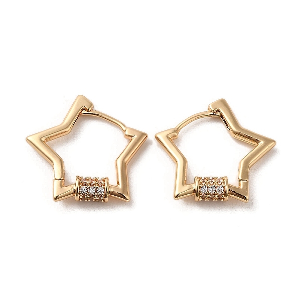 PandaHall Star Brass Micro Pave Cubic Zirconia Hoop Earrings, Light Gold, 20x4mm Cubic Zirconia Star
PandaHall Star Brass Micro Pave Cubic Zirconia Hoop Earrings, Light Gold, 20x4mm Cubic Zirconia Star