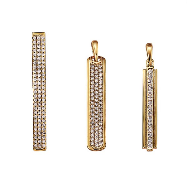 PandaHall 3Pcs Brass Micro Pave Clear Cubic Zirconia Pendants, Rectangle, Golden, 30x4.7mm Brass+Cubic Zirconia Rectangle Clear
PandaHall 3Pcs Brass Micro Pave Clear Cubic Zirconia Pendants, Rectangle, Golden, 30x4.7mm Brass+Cubic Zirconia Rectangle Clear