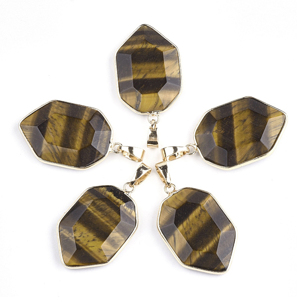 PandaHall Natural Tiger Eye Pendants, with Brass Findings, Faceted, Shield, Golden, 36x22.5x6mm, Hole: 8x4.5mm Tiger Eye Others
PandaHall Natural Tiger Eye Pendants, with Brass Findings, Faceted, Shield, Golden, 36x22.5x6mm, Hole: 8x4.5mm Tiger Eye Others