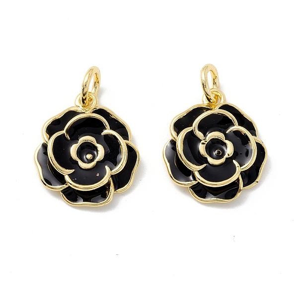 PandaHall Rack Plating Brass Pendants, with Enamel and Jump Rings, Real 18K Gold Plated, Cadmium Free & Lead Free, Flower, Black, 17x15x4mm...
PandaHall Rack Plating Brass Pendants, with Enamel and Jump Rings, Real 18K Gold Plated, Cadmium Free & Lead Free, Flower, Black, 17x15x4mm...
