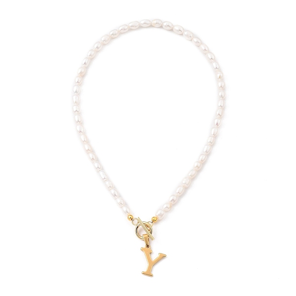 PandaHall 304 Stainless Steel Pendant Necklaces, with Natural Cultured Freshwater Pearl Beads and Toggle Clasps, Letter, Golden, Letter.Y...
PandaHall 304 Stainless Steel Pendant Necklaces, with Natural Cultured Freshwater Pearl Beads and Toggle Clasps, Letter, Golden, Letter.Y...