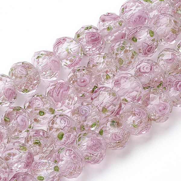 PandaHall Handmade Gold Sand Lampwork Beads Strands, Inner Flower, Faceted Rondelle, Pink, 9~10x7~8mm, Hole: 2mm, about 60pcs/strand, 17.3...
PandaHall Handmade Gold Sand Lampwork Beads Strands, Inner Flower, Faceted Rondelle, Pink, 9~10x7~8mm, Hole: 2mm, about 60pcs/strand, 17.3...