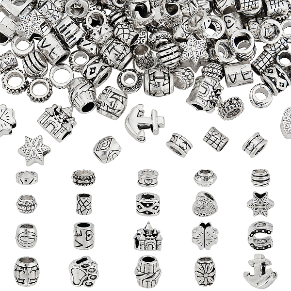 PandaHall 167Pcs 20 Style Tibetan Style Alloy European Beads, Large Hole Beads, Mixed Shapes, Antique Silver, 6~13x7~11x3~11mm, hole: 4~6mm...
PandaHall 167Pcs 20 Style Tibetan Style Alloy European Beads, Large Hole Beads, Mixed Shapes, Antique Silver, 6~13x7~11x3~11mm, hole: 4~6mm...