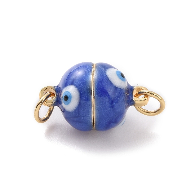 PandaHall Brass Magnetic Clasps, with Enamel, Round with Evil Eye, Real 18K Gold Plated, Royal Blue, 16x10mm, Hole: 3mm Brass+Enamel Round
PandaHall Brass Magnetic Clasps, with Enamel, Round with Evil Eye, Real 18K Gold Plated, Royal Blue, 16x10mm, Hole: 3mm Brass+Enamel Round