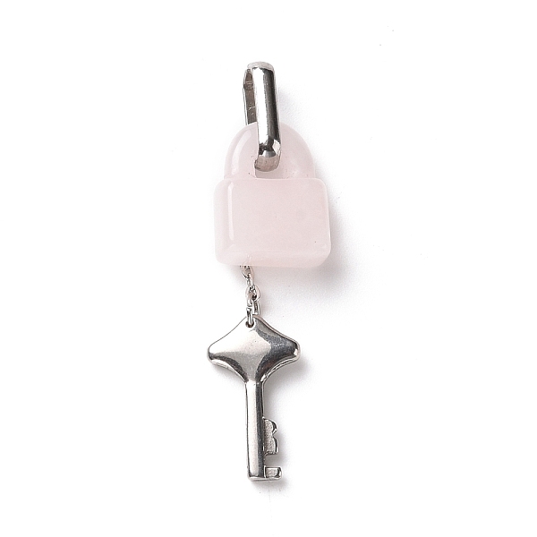 PandaHall Natural Rose Quartz Lock Pendants, with Stainless Steel Color Tone 304 Stainless Steel Key & Chain, 49x12.5x7.5mm, Hole: 9.5x3.5mm...
PandaHall Natural Rose Quartz Lock Pendants, with Stainless Steel Color Tone 304 Stainless Steel Key & Chain, 49x12.5x7.5mm, Hole: 9.5x3.5mm...