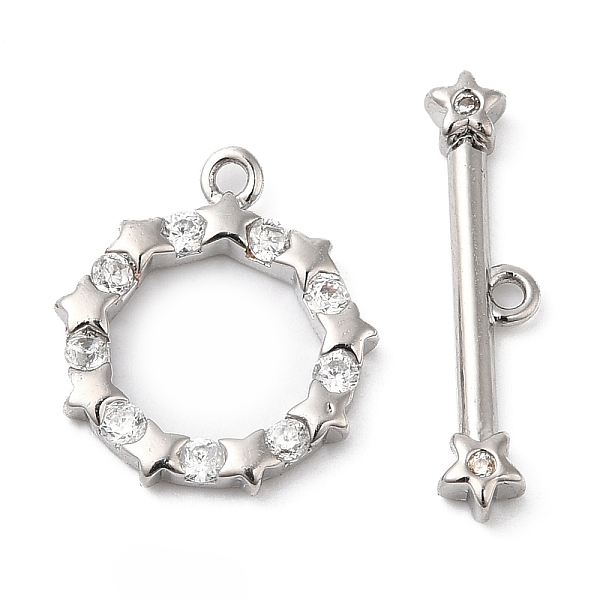 PandaHall Brass Pave Clear Cubic Zirconia Toggle Clasps, Star, Real Platinum Plated, Ring: 15x13x2mm, Hole: 1.2mm, Bar: 20x4.5x2mm, Hole...
PandaHall Brass Pave Clear Cubic Zirconia Toggle Clasps, Star, Real Platinum Plated, Ring: 15x13x2mm, Hole: 1.2mm, Bar: 20x4.5x2mm, Hole...