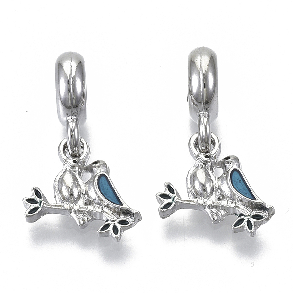 PandaHall Alloy European Dangle Charms, with Enamel, Large Hole Pendants, Bird, Steel Blue, Platinum, 24mm, Hole: 4mm, Bird: 11x13.5x3mm...
PandaHall Alloy European Dangle Charms, with Enamel, Large Hole Pendants, Bird, Steel Blue, Platinum, 24mm, Hole: 4mm, Bird: 11x13.5x3mm...