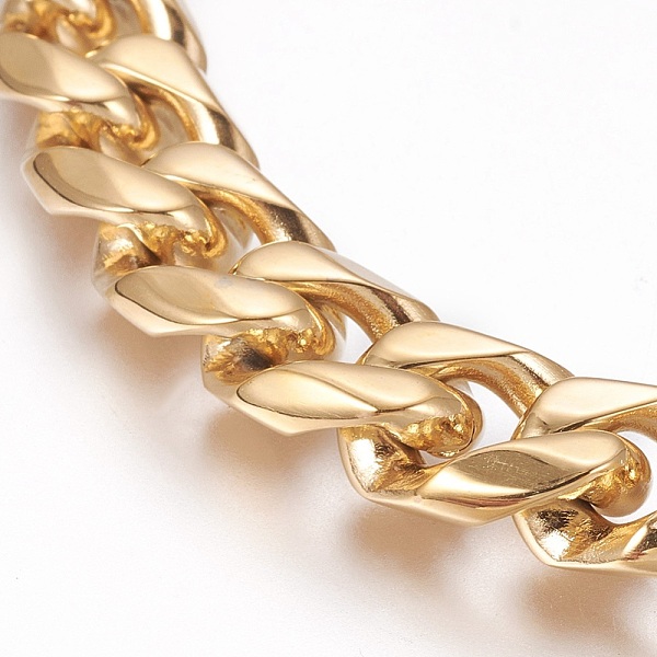 PandaHall 304 Stainless Steel Curb Chain Bracelets, with Bayonet Clasps, Golden, 8-5/8 inch(22cm), 10mm 304 Stainless Steel
PandaHall 304 Stainless Steel Curb Chain Bracelets, with Bayonet Clasps, Golden, 8-5/8 inch(22cm), 10mm 304 Stainless Steel