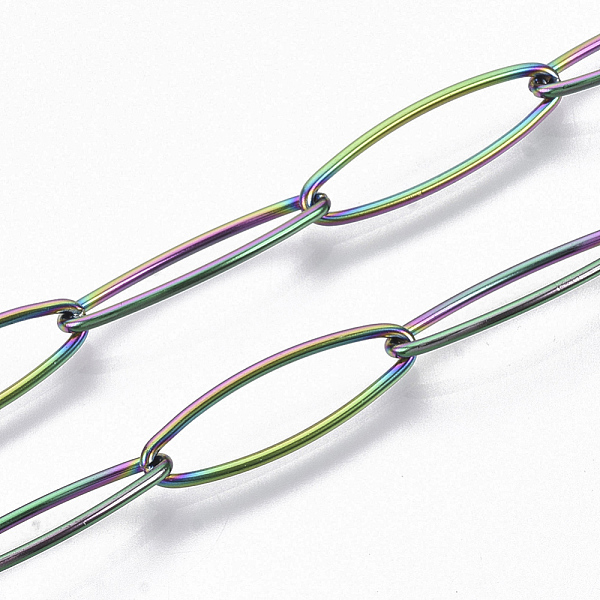 PandaHall Ion Plating(IP) 304 Stainless Steel Paperclip Chains, Drawn Elongated Cable Chain, Soldered, Rainbow Color, 20x6x1mm, about 39.37...
PandaHall Ion Plating(IP) 304 Stainless Steel Paperclip Chains, Drawn Elongated Cable Chain, Soldered, Rainbow Color, 20x6x1mm, about 39.37...