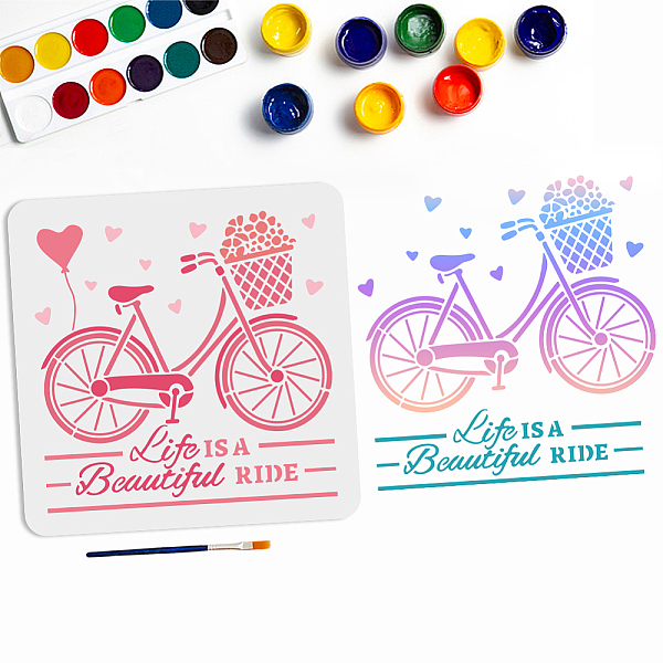 PandaHall MAYJOYDIY US 1Pc PET Hollow Out Drawing Painting Stencils, with 1Pc Art Paint Brushes, Bicycle, Stencils: 300x300mm, Brushes...
PandaHall MAYJOYDIY US 1Pc PET Hollow Out Drawing Painting Stencils, with 1Pc Art Paint Brushes, Bicycle, Stencils: 300x300mm, Brushes...