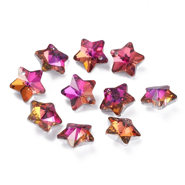 PandaHall Electroplate Glass Charms, Faceted, Star, Fuchsia, 13x13.5x7mm, Hole: 1.2mm Glass Star Pink
PandaHall Electroplate Glass Charms, Faceted, Star, Fuchsia, 13x13.5x7mm, Hole: 1.2mm Glass Star Pink
