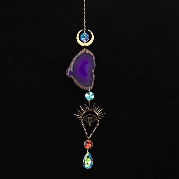 PandaHall Natural Amethyst Piece & Metal Evil Eye Moon Hanging Ornaments, Glass Teardrop Tassel Suncatchers for Home Garden Outdoor...
PandaHall Natural Amethyst Piece & Metal Evil Eye Moon Hanging Ornaments, Glass Teardrop Tassel Suncatchers for Home Garden Outdoor...