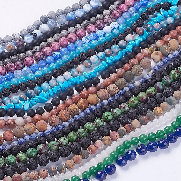 PandaHall Natural & Synthetic Gemstone Beads Strands, Mixed Shapes, Mixed Color, 5.5~12x4.5~10mm, Hole: 1mm, about 20~38pcs/strand, 13..., Multicolor
PandaHall Natural & Synthetic Gemstone Beads Strands, Mixed Shapes, Mixed Color, 5.5~12x4.5~10mm, Hole: 1mm, about 20~38pcs/strand, 13..., Multicolor