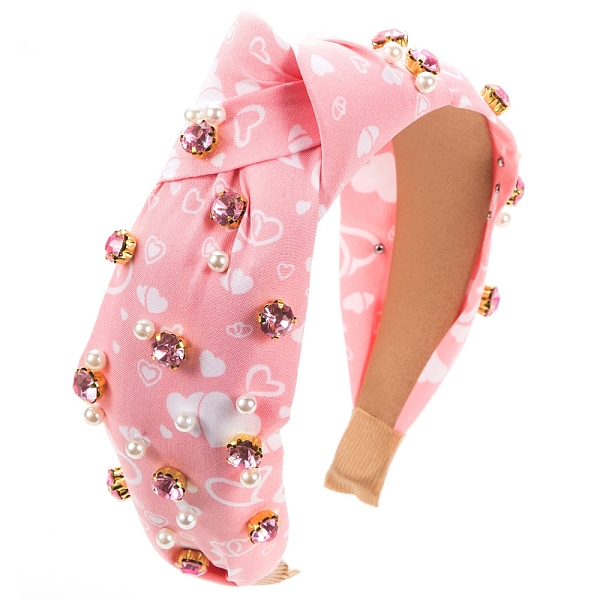 PandaHall Valentine's Day Pearl Rhinestone Hair Bands, Wide Twist Knot Cloth Hair Accessories for Women Girls, Pink, 150x130x40mm Cloth Pink
PandaHall Valentine's Day Pearl Rhinestone Hair Bands, Wide Twist Knot Cloth Hair Accessories for Women Girls, Pink, 150x130x40mm Cloth Pink