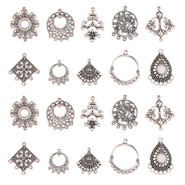 PandaHall 60Pcs 10 Styles Tibetan Style Alloy Cabochon Connector Settings, Chandelier Component Link, Cadmium Free & Lead Free, Antique...
PandaHall 60Pcs 10 Styles Tibetan Style Alloy Cabochon Connector Settings, Chandelier Component Link, Cadmium Free & Lead Free, Antique...