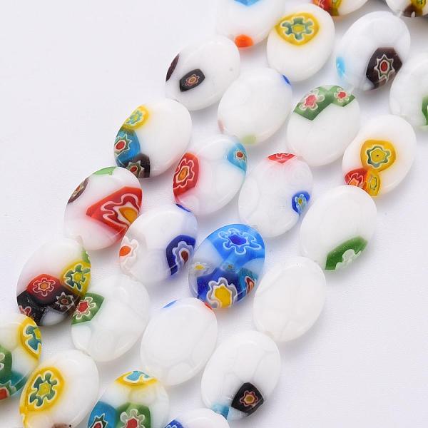 PandaHall Handmade Millefiori Lampwork Beads Strands, Oval, Mixed Color, 14x10x3.5mm, Hole: 1mm, about 26pcs/strand, 13.7 inch Millefiori..., Multicolor
PandaHall Handmade Millefiori Lampwork Beads Strands, Oval, Mixed Color, 14x10x3.5mm, Hole: 1mm, about 26pcs/strand, 13.7 inch Millefiori..., Multicolor