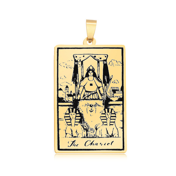 PandaHall 201 Stainless Steel Pendants, Laser Engraved Pattern, Tarot Card Pendants, Golden, The Chariot VII, 40x24x1mm, Hole: 8x4mm 201...
PandaHall 201 Stainless Steel Pendants, Laser Engraved Pattern, Tarot Card Pendants, Golden, The Chariot VII, 40x24x1mm, Hole: 8x4mm 201...