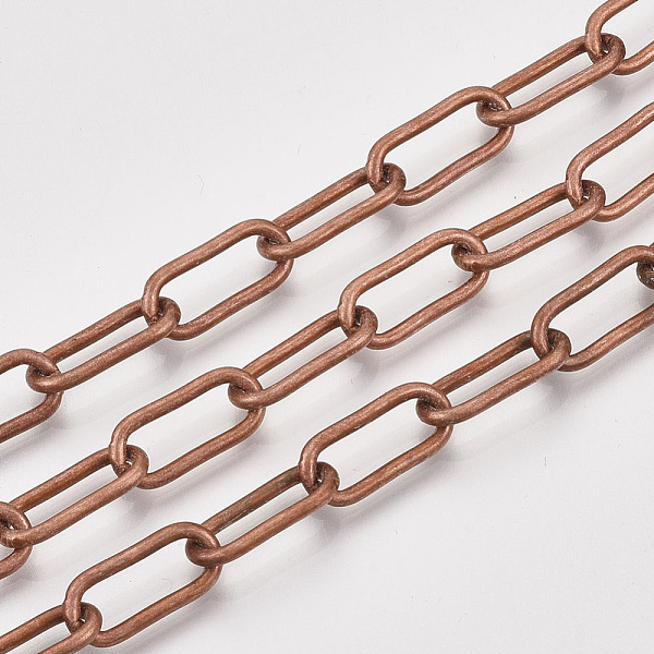 PandaHall Unwelded Iron Paperclip Chains, Drawn Elongated Cable Chains, with Spool, Red Copper, 16x7x1.6mm, about 82.02 Feet(25m)/roll Iron
PandaHall Unwelded Iron Paperclip Chains, Drawn Elongated Cable Chains, with Spool, Red Copper, 16x7x1.6mm, about 82.02 Feet(25m)/roll Iron