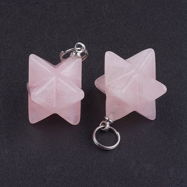 PandaHall Natural Rose Quartz Pendants, with 201 Stainless Steel Split Rings, Merkaba Star, 22~23x16.5~17x19mm, Hole: 6mm Rose Quartz Star
PandaHall Natural Rose Quartz Pendants, with 201 Stainless Steel Split Rings, Merkaba Star, 22~23x16.5~17x19mm, Hole: 6mm Rose Quartz Star