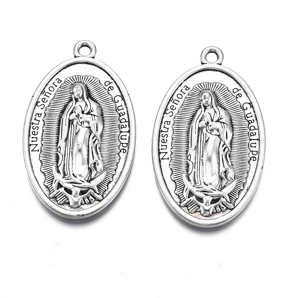 PandaHall Tibetan Style Alloy Pendants, Cadmium Free & Lead Free, Oval with Jesus, Antique Silver, 44x25.5x4mm, Hole: 2mm, about...
PandaHall Tibetan Style Alloy Pendants, Cadmium Free & Lead Free, Oval with Jesus, Antique Silver, 44x25.5x4mm, Hole: 2mm, about...