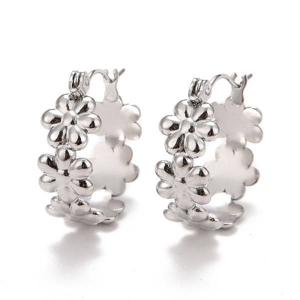 PandaHall Flower 304 Stainless Steel Hoop Earrings for Women, Stainless Steel Color, 20x20x8.2mm, Pin: 0.6mm 304 Stainless Steel Flower
PandaHall Flower 304 Stainless Steel Hoop Earrings for Women, Stainless Steel Color, 20x20x8.2mm, Pin: 0.6mm 304 Stainless Steel Flower