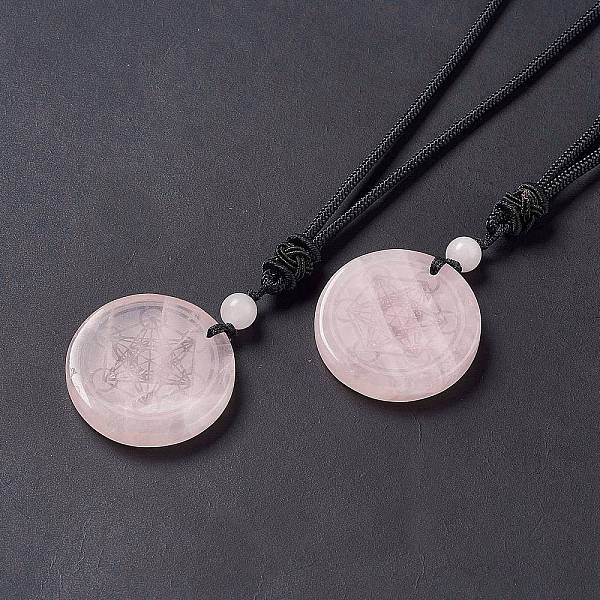 PandaHall Natural Rose Quartz Flat Round with Hexagon Pendant Necklace with Nylon Cord for Women, 25.59~27.95 inch(65~71cm) Rose Quartz
PandaHall Natural Rose Quartz Flat Round with Hexagon Pendant Necklace with Nylon Cord for Women, 25.59~27.95 inch(65~71cm) Rose Quartz