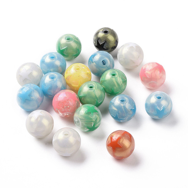PandaHall Opaque Acrylic Beads, Glitter Powder, Round with Star Pattern, Mixed Color, 15.5x15mm, Hole: 3mm Acrylic Star Multicolor
PandaHall Opaque Acrylic Beads, Glitter Powder, Round with Star Pattern, Mixed Color, 15.5x15mm, Hole: 3mm Acrylic Star Multicolor
