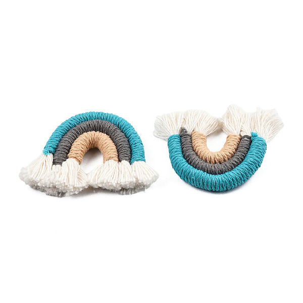 PandaHall Polycotton(Polyester Cotton) Woven Rainbow Wall Hanging, Macrame Woven Rainbow, Dark Turquoise, 37~43x39~44x8~9mm Polycotton...
PandaHall Polycotton(Polyester Cotton) Woven Rainbow Wall Hanging, Macrame Woven Rainbow, Dark Turquoise, 37~43x39~44x8~9mm Polycotton...