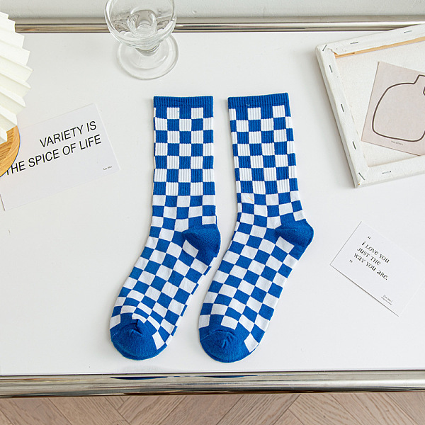 PandaHall Polyester Knitting Socks, Tartan Pattern Crew Socks, Winter Warm Thermal Socks, Medium Blue, 350x130x7mm Polyester
PandaHall Polyester Knitting Socks, Tartan Pattern Crew Socks, Winter Warm Thermal Socks, Medium Blue, 350x130x7mm Polyester